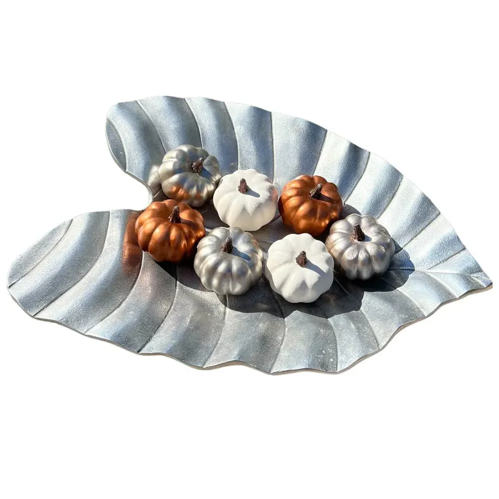 Pottery Barn Large Metal Leaf Console Bowl Dish